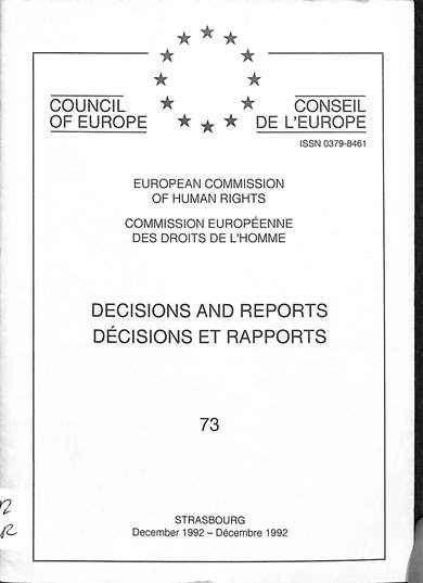 Decisions and reports = decisions et rapports: December 1992 = Decembre 1992