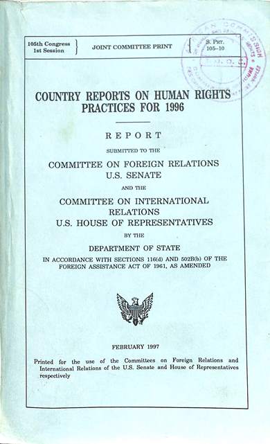 Country reports on human rights practices for 1996