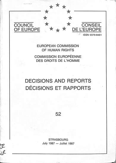 Decisions and reports = decisions et rapports: July 1987 = Juillet 1987