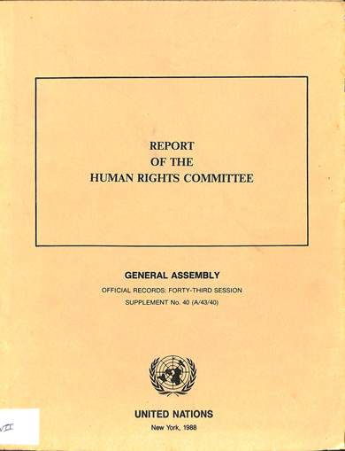 Report of the Human Rights Committee
