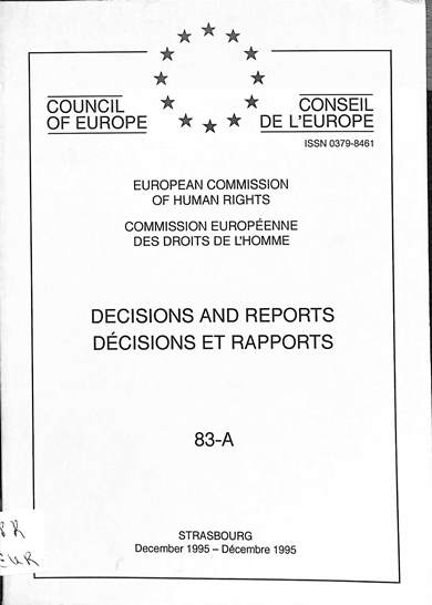 Decisions and reports = decisions et rapports: December 1995 = Decembre 1995
