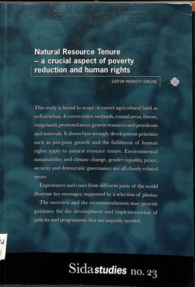 Natural resource tenure: A crucial aspect of poverty reduction and human rights