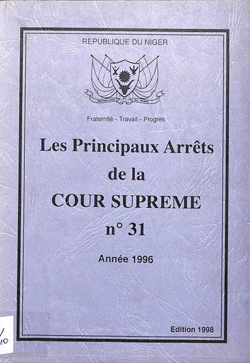 Les principaux arrêts de la Cour Suprême no 31 – année 1996