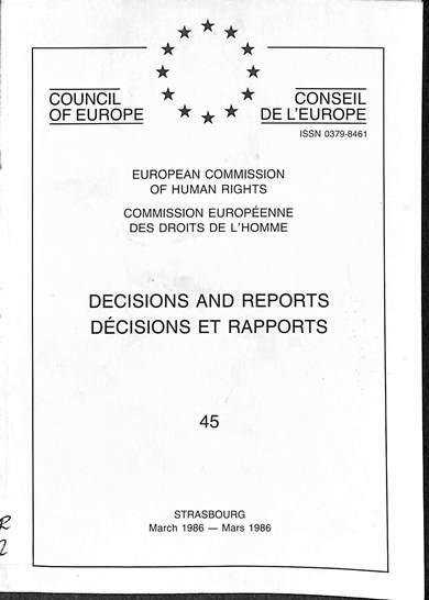 Decisions and reports = decisions et rapports: March 1986 = Mars 1986