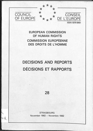 Decisions and reports = decisions et rapports: November 1982 = Novembre 1982