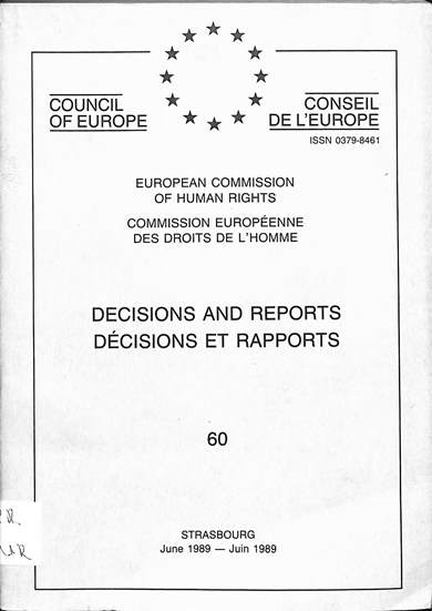 Decisions and reports = decisions et rapports: June 1989 = Juin 1989