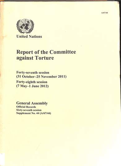 Report of the Committee against torture