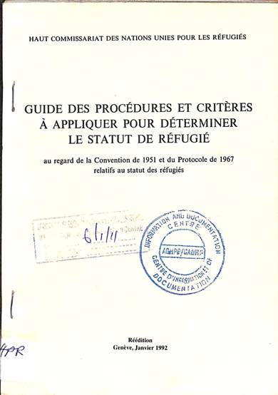 Guide des procedures et criteres a appliquer pour determiner le statut de refugie