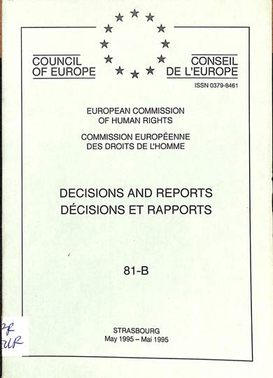 Decisions and reports = decisions et rapports: May 1995 = Mai 1995