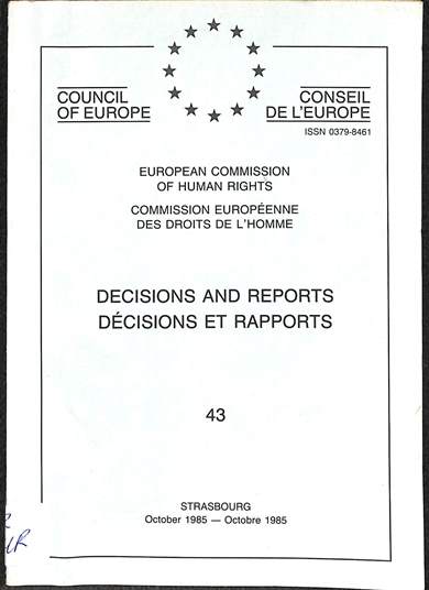 Decisions and reports = decisions et rapports: October 1985 = Octobre 1985