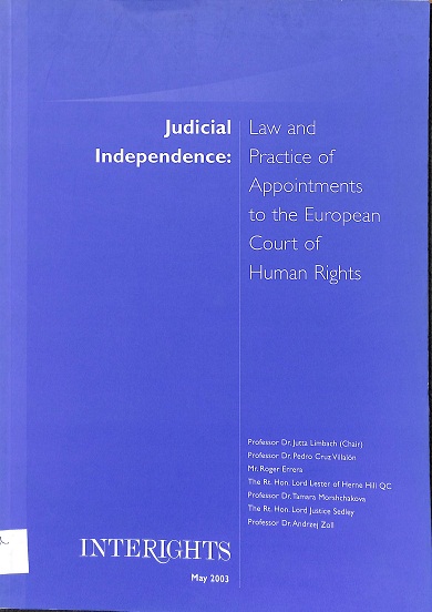 Judicial independence : Law and practice apointments to the European Court of Human Rights