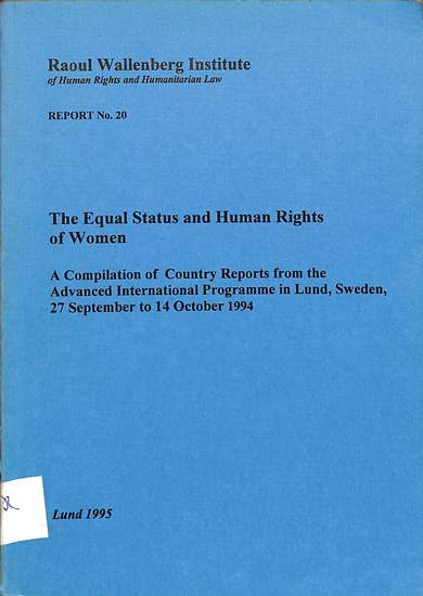 The equal status and human rights of women