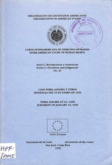 Serie c: Resoluciones y sentencias no. 20 = decisions and judgments no. 20