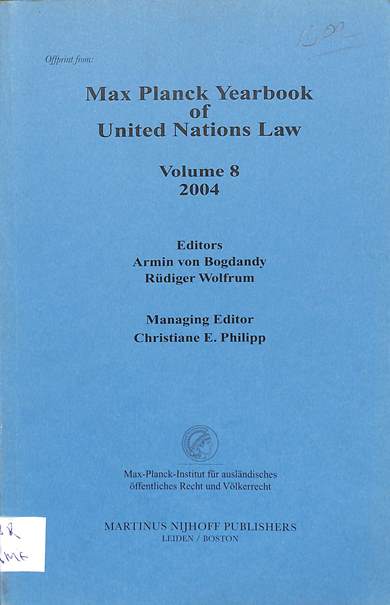 Max planck yearbook of united nations law: Volume 8
