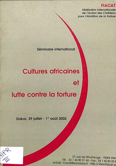Cultures africaines et lutte contre la torture 