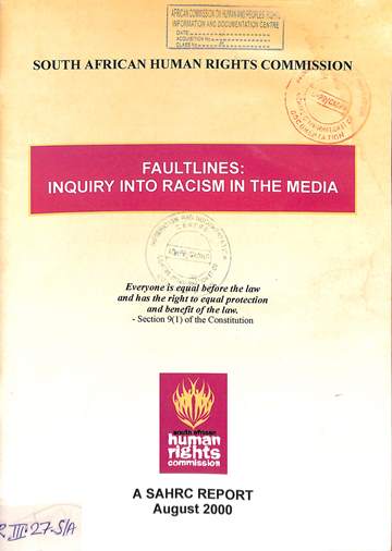 Fautlines: inquiry into racism in the media
