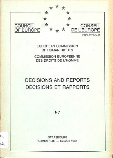 Decisions and reports = decisions et rapports: October 1988 = Octobre 1988