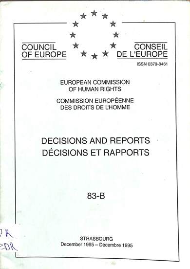Decisions and reports = decisions et rapports: December 1995 = Decembre 1995