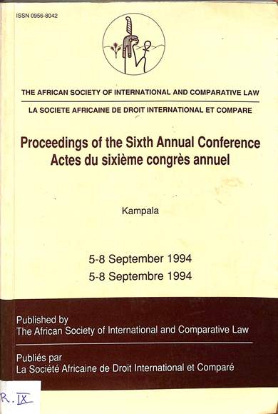 Proceedings of the sixth annual conference: 4-8 September 1994 = Actes du sixiéme congrés annuel: 5-8 Septembre 1994