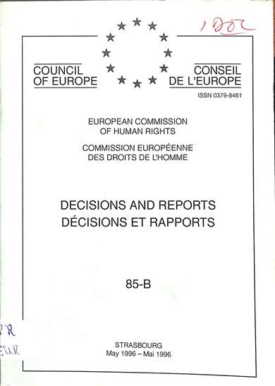 Decisions and reports = decisions et rapports: May 1996 = Mai 1996