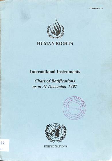 International instruments: Chart of ratifications as at 31 Dec 1997