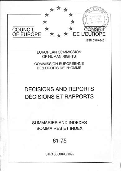 Decisions and reports = decisions et rapports: Summaries and indexes = Summaires et index 