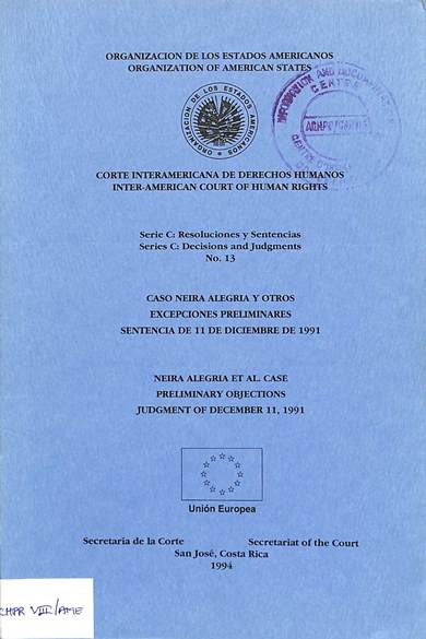 Serie c: Resoluciones y sentencias no. 13 = decisions and judgments no. 13