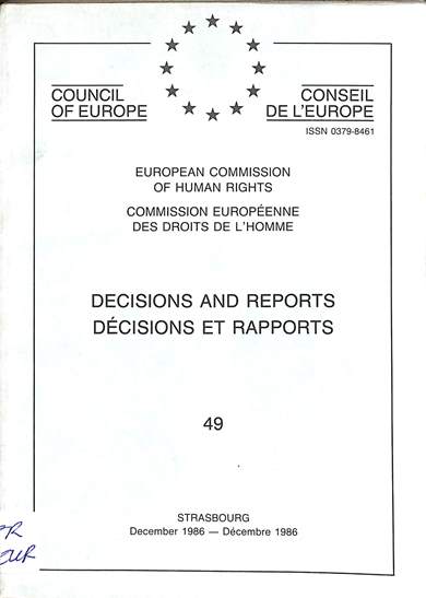Decisions and reports = decisions et rapports: December 1986 = Decembre 1986