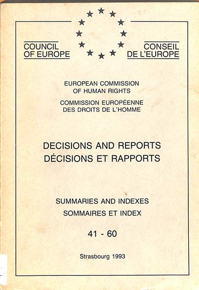 Decisions and reports = decisions et rapports: Summaries and indexes = Summaires et index