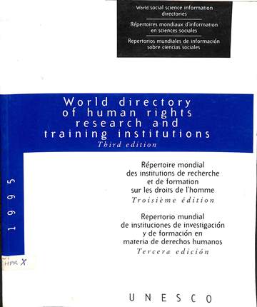 World directory of human rights research and training institutions