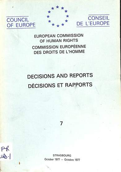 Decisions and reports = decisions et rapports: Otobre 1977 = Octobre 1977