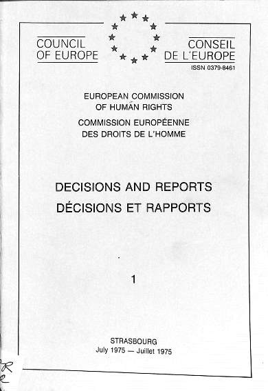 Decisions and reports =decisions et rapports July 1975 = Juillet 1975 