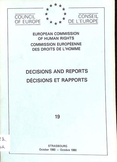Decisions and reports = decisions et rapports: October 1980 = Octobre 1980