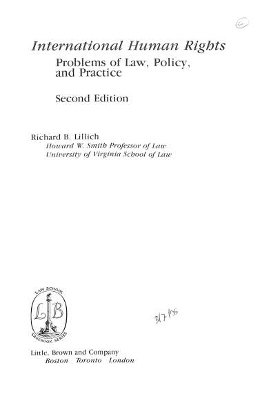 International human rights: problems of law, policy, and practice