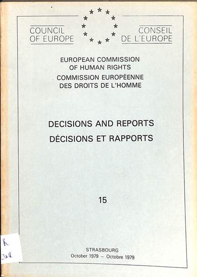 Decisions and reports = decisions et rapports: October 1979 = Octobre 1979