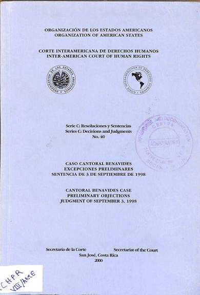 Serie c: Resoluciones y sentencias no. 40 = decisions and judgments no. 40