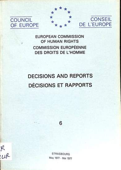 Decisions and reports = decisions et rapports: July 1977 = Juillet 1977