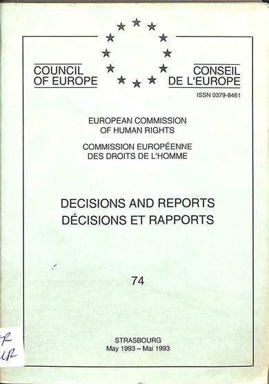 Decisions and reports = decisions et rapports: May 1993 = Mai 1993