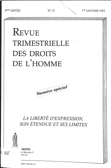 La liberté d'expression, son etendue et ses limites
