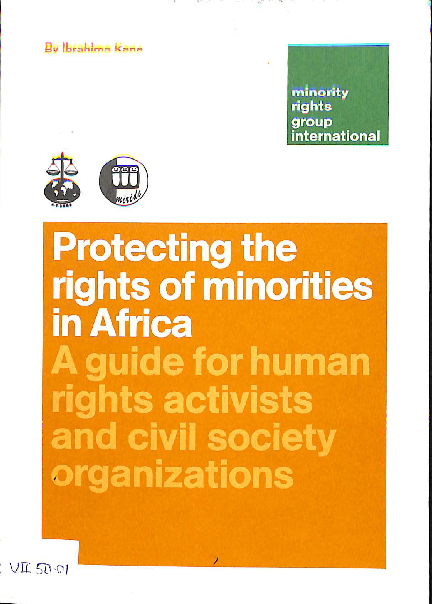 Protecting the rights of minorities in Africa: A guide for human rights activist and civil society organizations