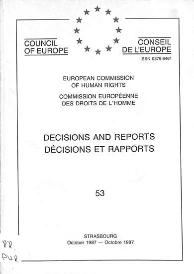 Decisions and reports = decisions et rapports: October 1987 = Octobre 1987