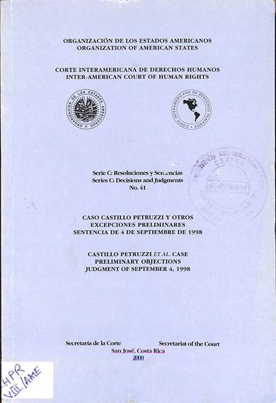 Serie c: Resoluciones y sentencias no. 41 = decisions and judgments no. 41