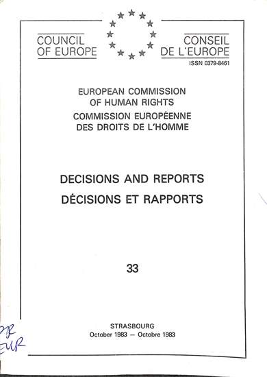 Decisions and reports = decisions et rapports: October 1983 = Octobre 1983