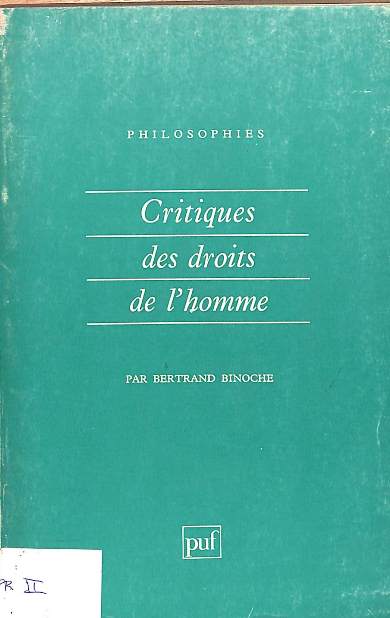 Philosophies: Critiques des droits de l'homme 