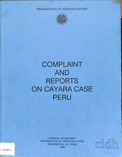 Complaint and reports on Cayara case Peru
