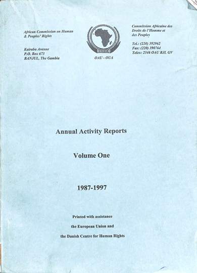 Annual activity reports 1987-1997: Volume one