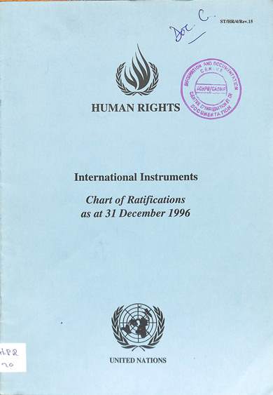 International instruments: Chart of ratifications as at 31 Dec 1995