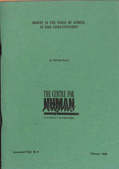 Where is the voice of Africa in our constitution?