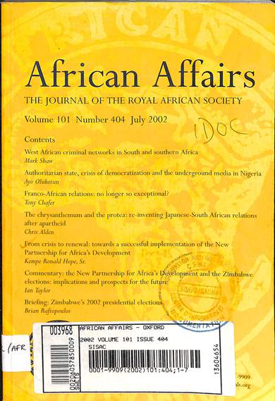 African affairs : the journal of the royal African Society