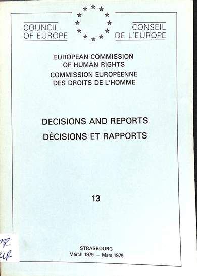 Decisions and reports = decisions et rapports: March 1979 = Mars 1979